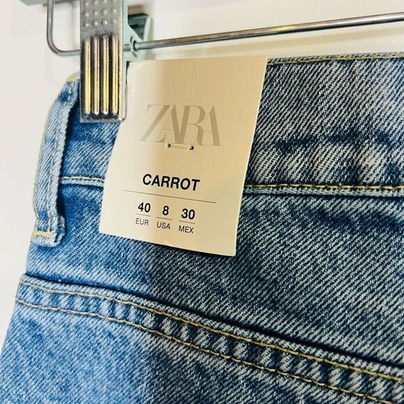 Zara Carrot Super High Rise Ankle Length Jeans NWT Sz 8 - Picture 11 of 11